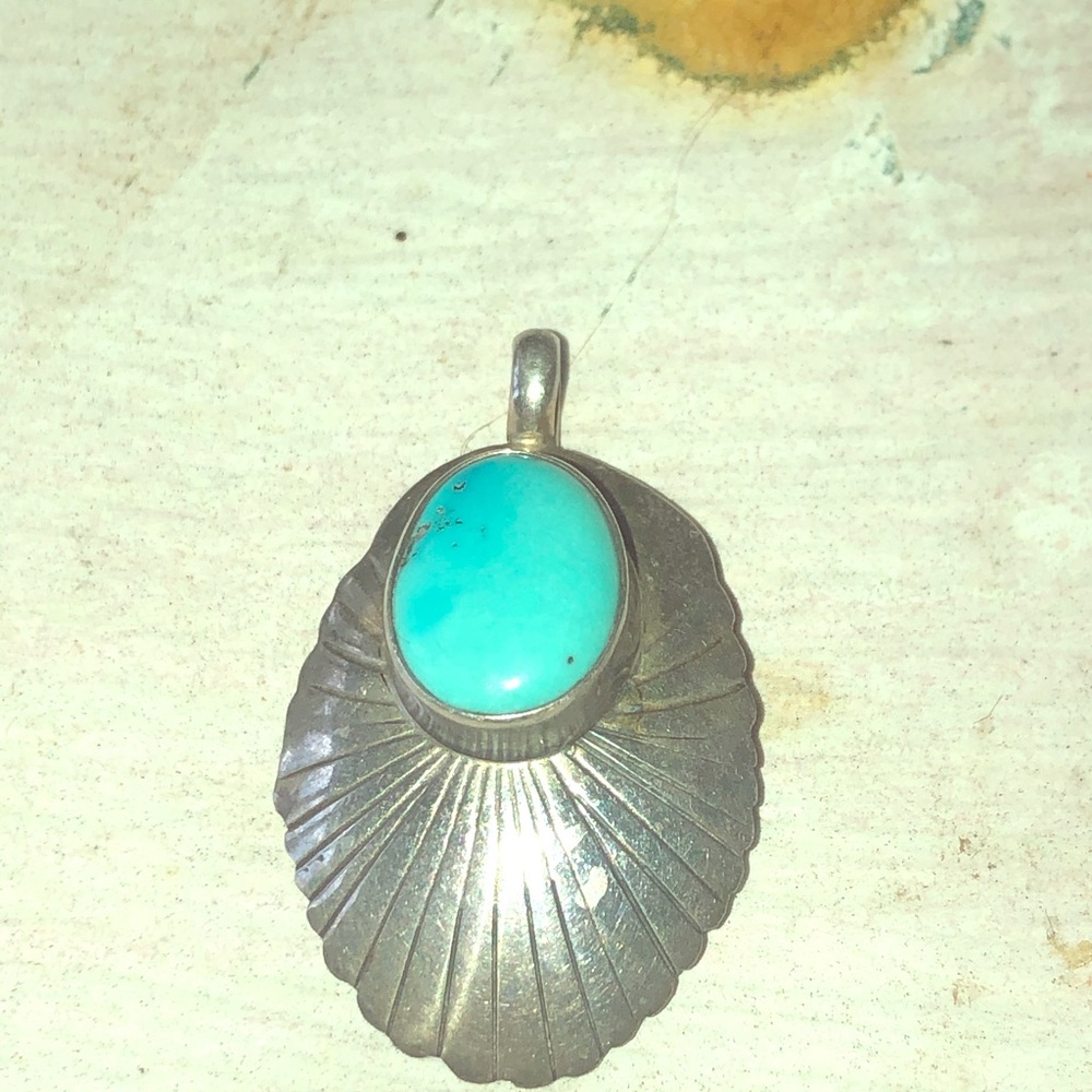 Sterling silver turquoise pendant